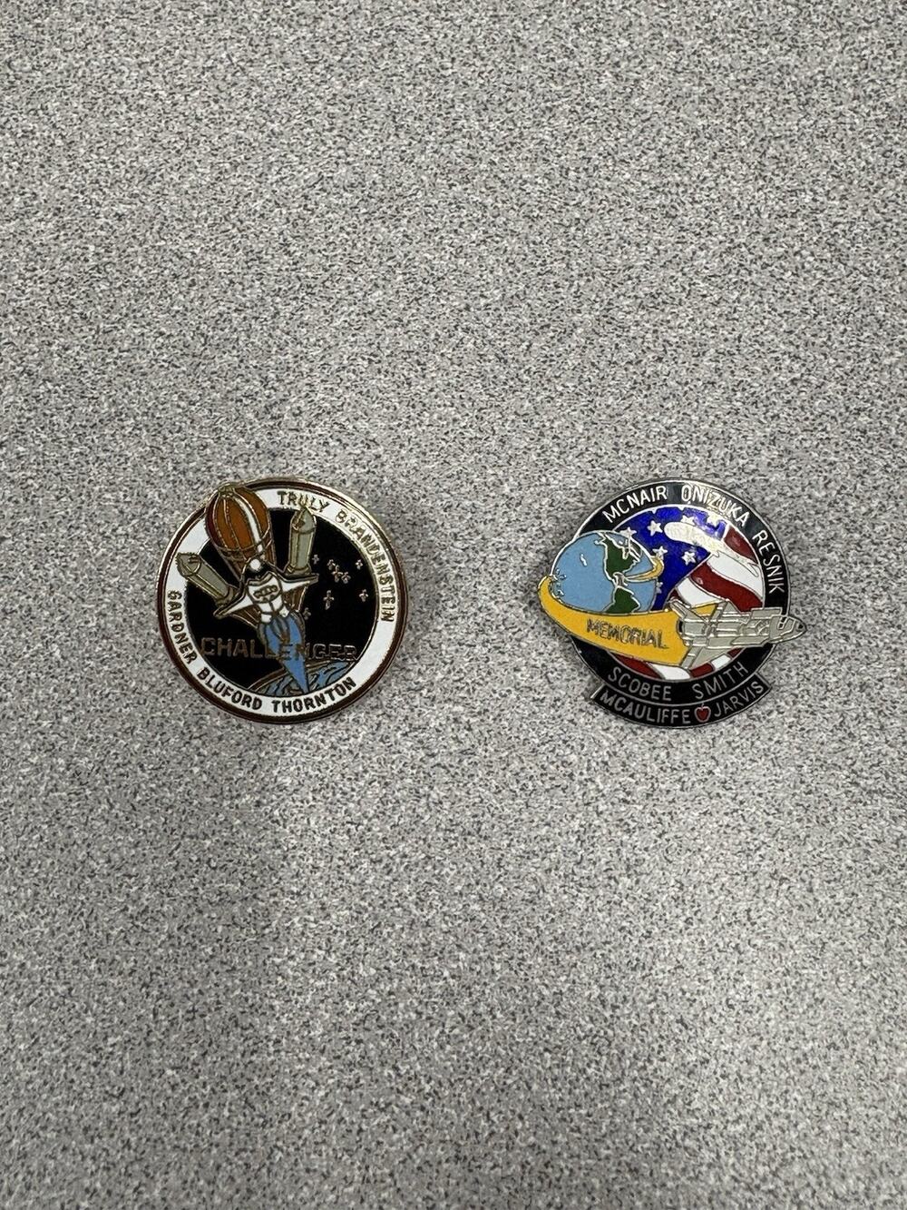 Vintage Nasa Challenger Mission STS-8 And STS-51 Enamel Pins Lot of 2